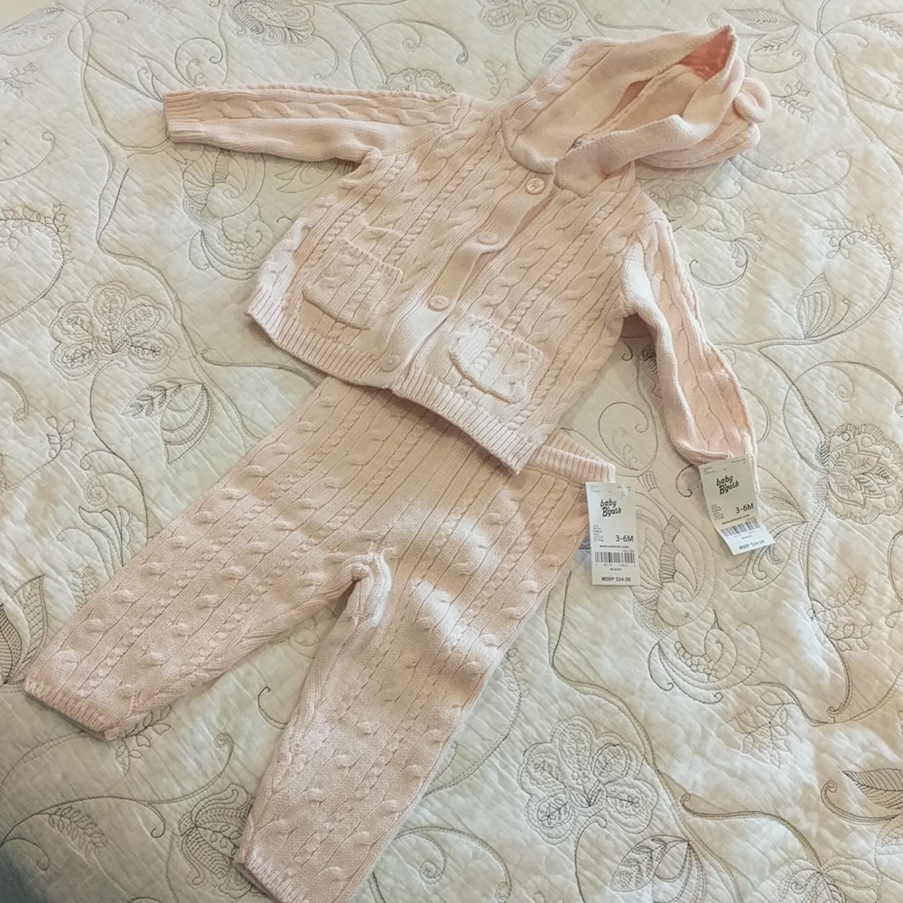 Baby B'gosh 3-6 Month Cable Knit pants and sweater